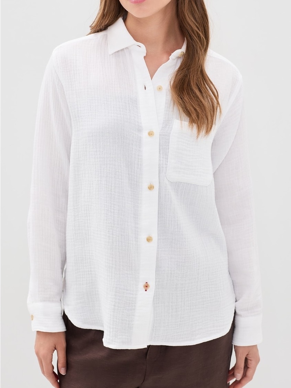 Marine Layer Jane Relaxed Double Cloth Shirt Large